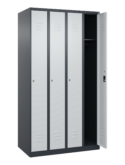 C+P Spind Classic PLUS 080000-19 bodenstehend 1 Abt. 250mm Drehriegel (HxBxT) 1850x250x500mm 7016/7035