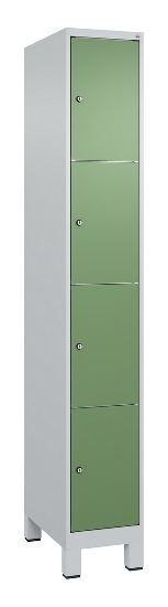 C+P Schließfachschrank Classic PLUS, Füße, 3 Abteile, 1950x900x500mm, 9016/9016