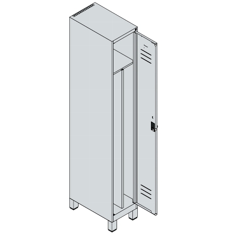 C+P Spind Classic PLUS 080010-22f mit Füßen 2 Abt.400mm Trennwand Zylinderschloss (HxBxT) 1950x800x500mm 7016/7016
