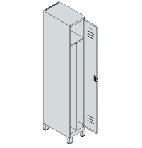 C+P Spind Classic PLUS 080010-22f mit Füßen 2 Abt.400mm Trennwand Zylinderschloss (HxBxT) 1950x800x500mm 7016/7016