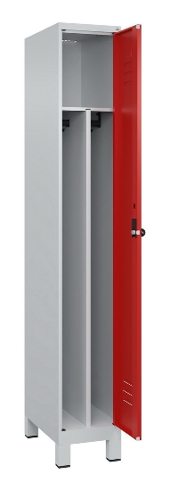 C+P Spind Classic PLUS 080010-22f mit Füßen 2 Abt.400mm Trennwand Zylinderschloss (HxBxT) 1950x800x500mm 7016/7016