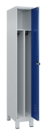 C+P Spind Classic PLUS 080010-22f mit Füßen 2 Abt.400mm Trennwand Zylinderschloss (HxBxT) 1950x800x500mm 7016/7016