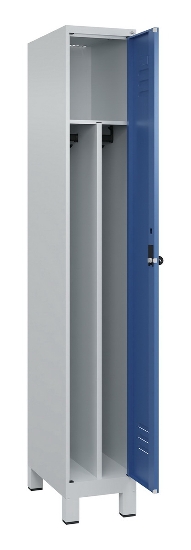 C+P Spind Classic PLUS 080010-22f mit Füßen 2 Abt.400mm Trennwand Zylinderschloss (HxBxT) 1950x800x500mm 7016/7016