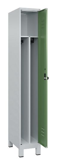 C+P Spind Classic PLUS 080010-22f mit Füßen 2 Abt.400mm Trennwand Zylinderschloss (HxBxT) 1950x800x500mm 7016/7016