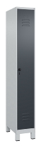C+P Spind Classic PLUS 080010-22f mit Füßen 2 Abt.400mm Trennwand Zylinderschloss (HxBxT) 1950x800x500mm 7016/7016