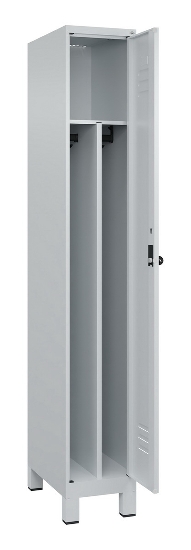C+P Spind Classic PLUS 080010-22f mit Füßen 2 Abt.400mm Trennwand Zylinderschloss (HxBxT) 1950x800x500mm 7016/7016