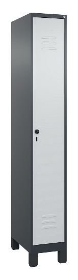 C+P Spind Classic PLUS 080010-22f mit Füßen 2 Abt.400mm Trennwand Zylinderschloss (HxBxT) 1950x800x500mm 7016/7016