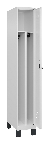 C+P Spind Classic PLUS 080010-22f mit Füßen 2 Abt.400mm Trennwand Zylinderschloss (HxBxT) 1950x800x500mm 7016/7016