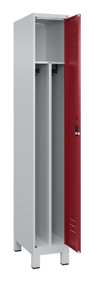 C+P Spind Classic PLUS 080010-22f mit Füßen 2 Abt.400mm Trennwand Zylinderschloss (HxBxT) 1950x800x500mm 7016/7016