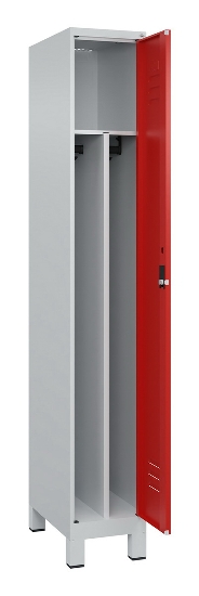 C+P Spind Classic PLUS 080010-22f mit Füßen 2 Abt.400mm Trennwand Zylinderschloss (HxBxT) 1950x800x500mm 7016/7016