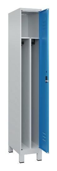 C+P Spind Classic PLUS 080010-22f mit Füßen 2 Abt.400mm Trennwand Zylinderschloss (HxBxT) 1950x800x500mm 7016/7016