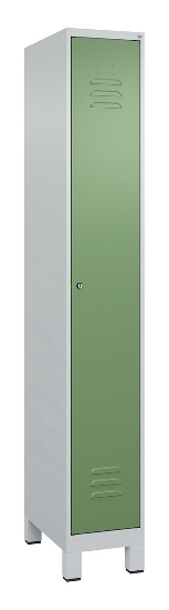 C+P Spind Classic PLUS 080010-22f mit Füßen 2 Abt.400mm Trennwand Zylinderschloss (HxBxT) 1950x800x500mm 7016/7016