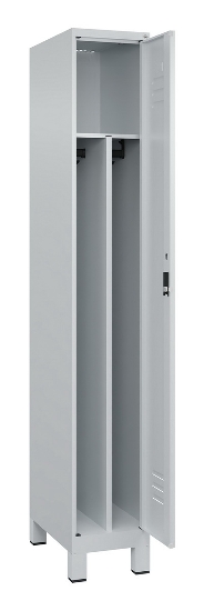 C+P Spind Classic PLUS 080010-22f mit Füßen 2 Abt.400mm Trennwand Zylinderschloss (HxBxT) 1950x800x500mm 7016/7016