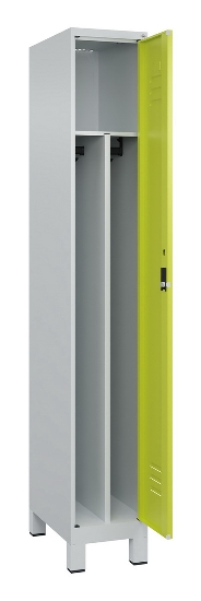 C+P Spind Classic PLUS 080010-22f mit Füßen 2 Abt.400mm Trennwand Zylinderschloss (HxBxT) 1950x800x500mm 7016/7016