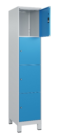 C+P Schließfachschrank Classic PLUS, Füße, 2 Abteile, 1950x600x500mm, 9016/9016