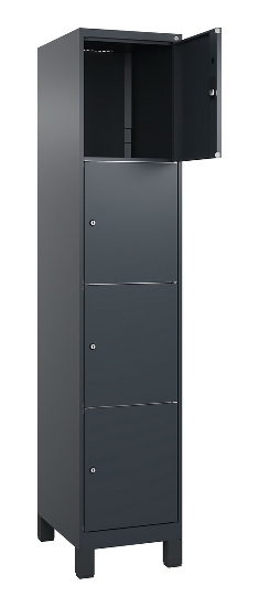 C+P Schließfachschrank Classic PLUS, Füße, 2 Abteile, 1950x800x500mm, 7035/7016