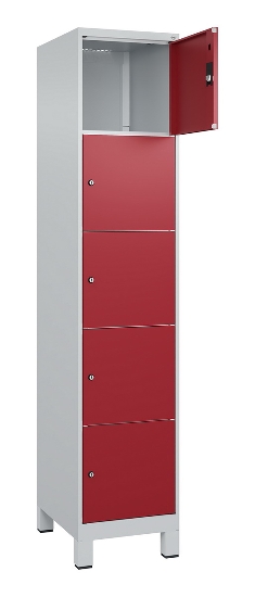 C+P Schließfachschrank Classic PLUS, Füße, 4 Abteile, 1950x1200x500mm, 7035/0024