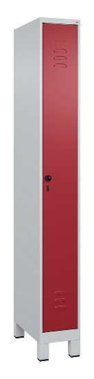 C+P Spind Classic PLUS 080010-39 mit Füßen 3 Abt. 250mm Zylinderschloss (HxBxT) 1950x750x500mm 7016/7016