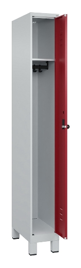 C+P Spind Classic PLUS 080010-39 mit Füßen 3 Abt. 250mm Zylinderschloss (HxBxT) 1950x750x500mm 7016/7016