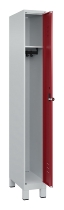 C+P Spind Classic PLUS 080010-39 mit Füßen 3 Abt. 250mm Zylinderschloss (HxBxT) 1950x750x500mm 7016/7016
