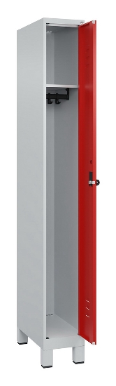 C+P Spind Classic PLUS 080010-39 mit Füßen 3 Abt. 250mm Zylinderschloss (HxBxT) 1950x750x500mm 7016/7016