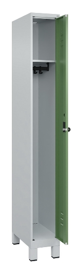 C+P Spind Classic PLUS 080010-39 mit Füßen 3 Abt. 250mm Zylinderschloss (HxBxT) 1950x750x500mm 7016/7016