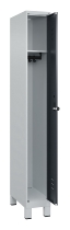 C+P Spind Classic PLUS 080010-39 mit Füßen 3 Abt. 250mm Zylinderschloss (HxBxT) 1950x750x500mm 7016/7016