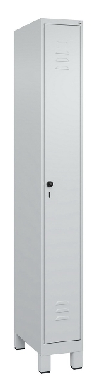 C+P Spind Classic PLUS 080010-39 mit Füßen 3 Abt. 250mm Zylinderschloss (HxBxT) 1950x750x500mm 7016/7016