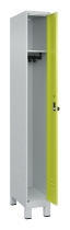 C+P Spind Classic PLUS 080010-39 mit Füßen 3 Abt. 250mm Zylinderschloss (HxBxT) 1950x750x500mm 7016/7016