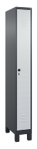 C+P Spind Classic PLUS 080010-39 mit Füßen 3 Abt. 250mm Zylinderschloss (HxBxT) 1950x750x500mm 7016/7016