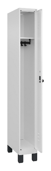 C+P Spind Classic PLUS 080010-39 mit Füßen 3 Abt. 250mm Zylinderschloss (HxBxT) 1950x750x500mm 7016/7016