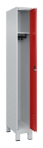 C+P Spind Classic PLUS 080010-39 mit Füßen 3 Abt. 250mm Zylinderschloss (HxBxT) 1950x750x500mm 7016/7016