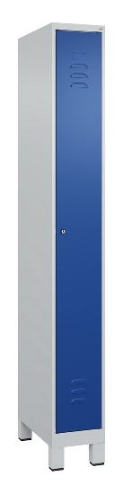 C+P Spind Classic PLUS 080010-39 mit Füßen 3 Abt. 250mm Zylinderschloss (HxBxT) 1950x750x500mm 7016/7016