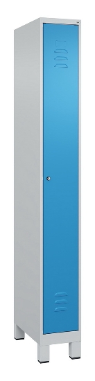 C+P Spind Classic PLUS 080010-39 mit Füßen 3 Abt. 250mm Zylinderschloss (HxBxT) 1950x750x500mm 7016/7016