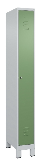 C+P Spind Classic PLUS 080010-39 mit Füßen 3 Abt. 250mm Zylinderschloss (HxBxT) 1950x750x500mm 7016/7016