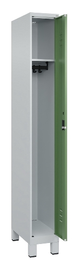 C+P Spind Classic PLUS 080010-39 mit Füßen 3 Abt. 250mm Zylinderschloss (HxBxT) 1950x750x500mm 7016/7016