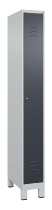 C+P Spind Classic PLUS 080010-39 mit Füßen 3 Abt. 250mm Zylinderschloss (HxBxT) 1950x750x500mm 7016/7016