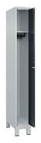 C+P Spind Classic PLUS 080010-39 mit Füßen 3 Abt. 250mm Zylinderschloss (HxBxT) 1950x750x500mm 7016/7016