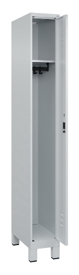 C+P Spind Classic PLUS 080010-39 mit Füßen 3 Abt. 250mm Zylinderschloss (HxBxT) 1950x750x500mm 7016/7016