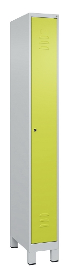 C+P Spind Classic PLUS 080010-39 mit Füßen 3 Abt. 250mm Zylinderschloss (HxBxT) 1950x750x500mm 7016/7016