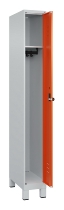 C+P Spind Classic PLUS 080010-39 mit Füßen 3 Abt. 250mm Zylinderschloss (HxBxT) 1950x750x500mm 7016/7016
