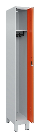 C+P Spind Classic PLUS 080010-39 mit Füßen 3 Abt. 250mm Zylinderschloss (HxBxT) 1950x750x500mm 7016/7016