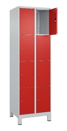 C+P Schließfachschrank Classic PLUS, 1 Abt. 4 Fächer übereinander, 1850x300x500mm, 7016/7016