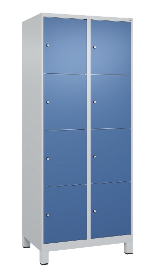 C+P Schließfachschrank Classic PLUS, Füße, 1 Abteil, 1950x300x500mm, 7035/5023