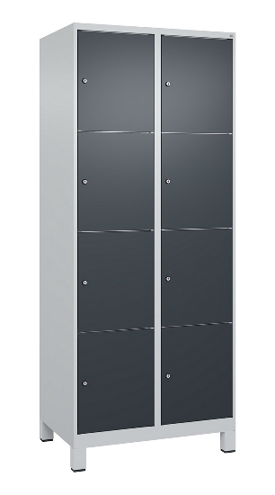 C+P Schließfachschrank Classic PLUS, Füße, 3 Abteile, 1950x900x500mm, 9016/9016