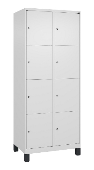 C+P Schließfachschrank Classic PLUS, Füße, 2 Abteile, 1950x600x500mm, 9016/9016