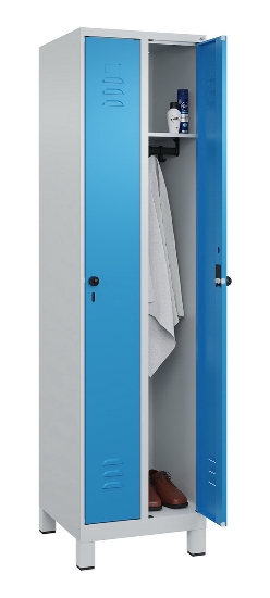C+P Spind Classic PLUS 080010-39 mit Füßen 3 Abt. 250mm Zylinderschloss (HxBxT) 1950x750x500mm 7016/7016