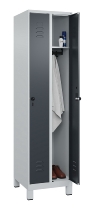 C+P Spind Classic PLUS 080010-39 mit Füßen 3 Abt. 250mm Zylinderschloss (HxBxT) 1950x750x500mm 7016/7016