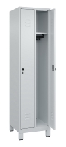 C+P Spind Classic PLUS 080010-39 mit Füßen 3 Abt. 250mm Zylinderschloss (HxBxT) 1950x750x500mm 7016/7016