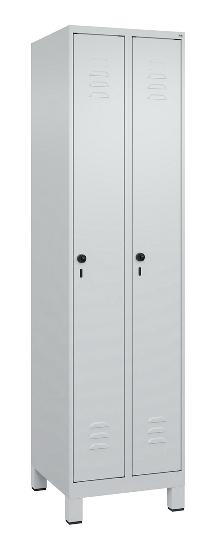 C+P Spind Classic PLUS 080010-39 mit Füßen 3 Abt. 250mm Zylinderschloss (HxBxT) 1950x750x500mm 7016/7016